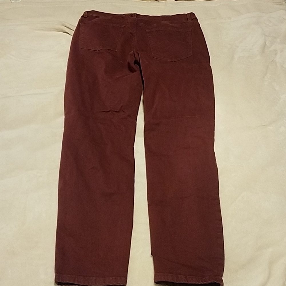 Distressed Burgundy Jeans - Picture 2 of 2